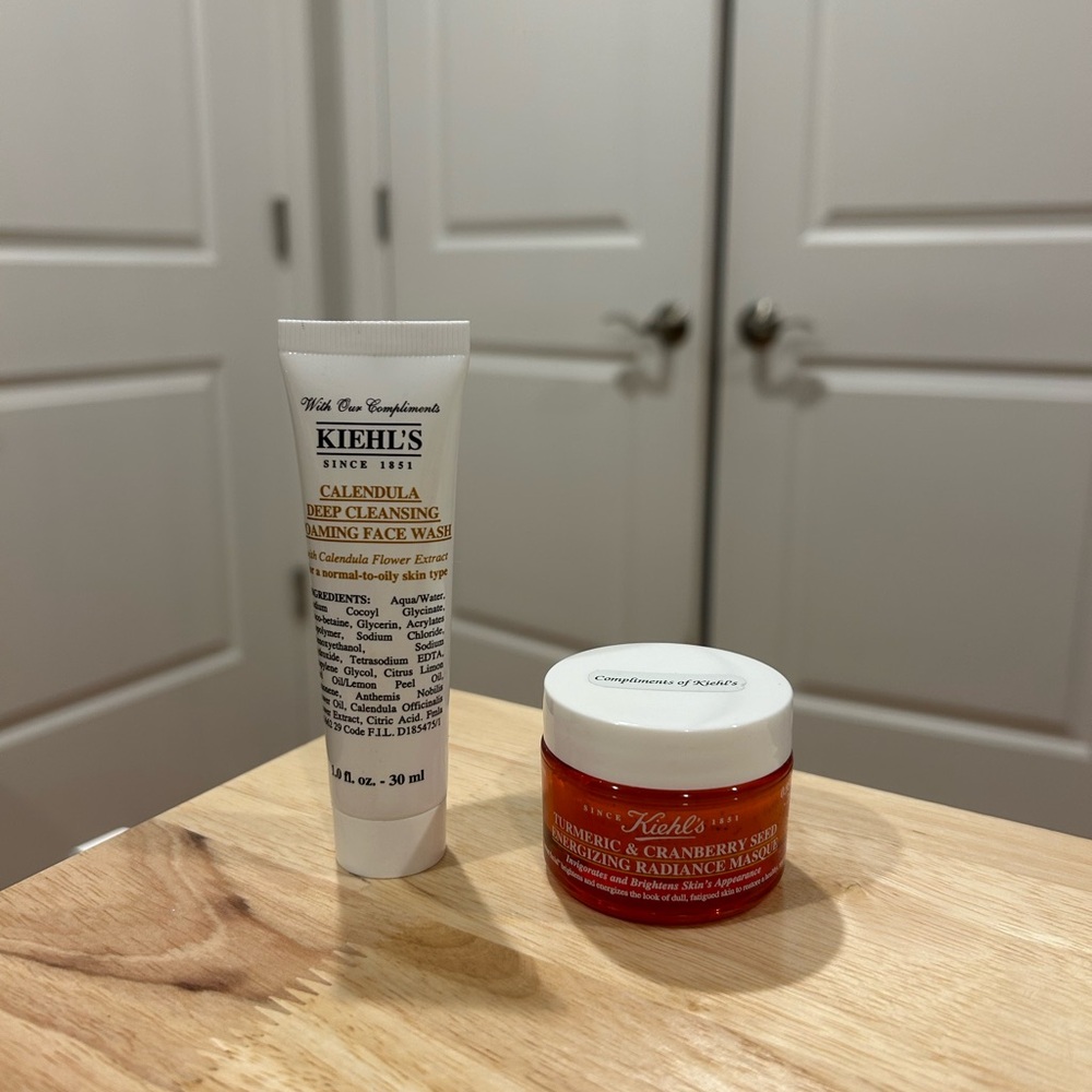 Kiehl’s tumeric and cranberry seed mask & calendula deep cleansing face wash